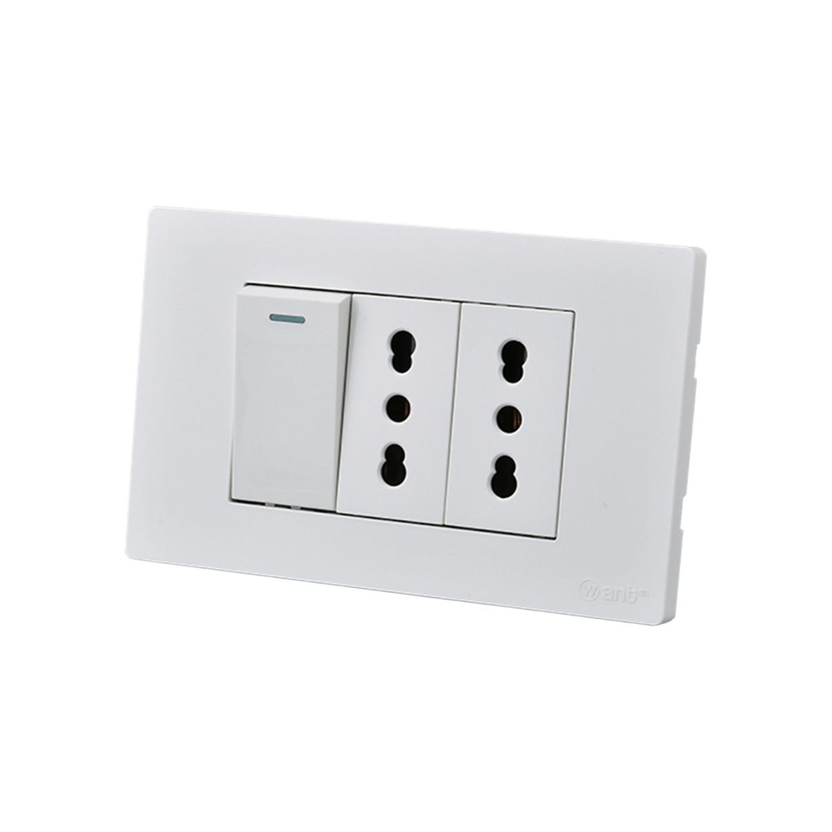 WANT - Pack 5 Interruptor 1 912 16A y Tomacorriente 2 16A - Blanco