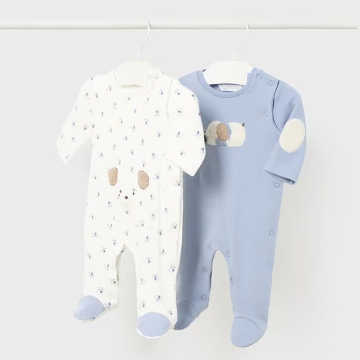 MAYORAL - Enteritos estampado de perritos  peleles tundosados recién nacido