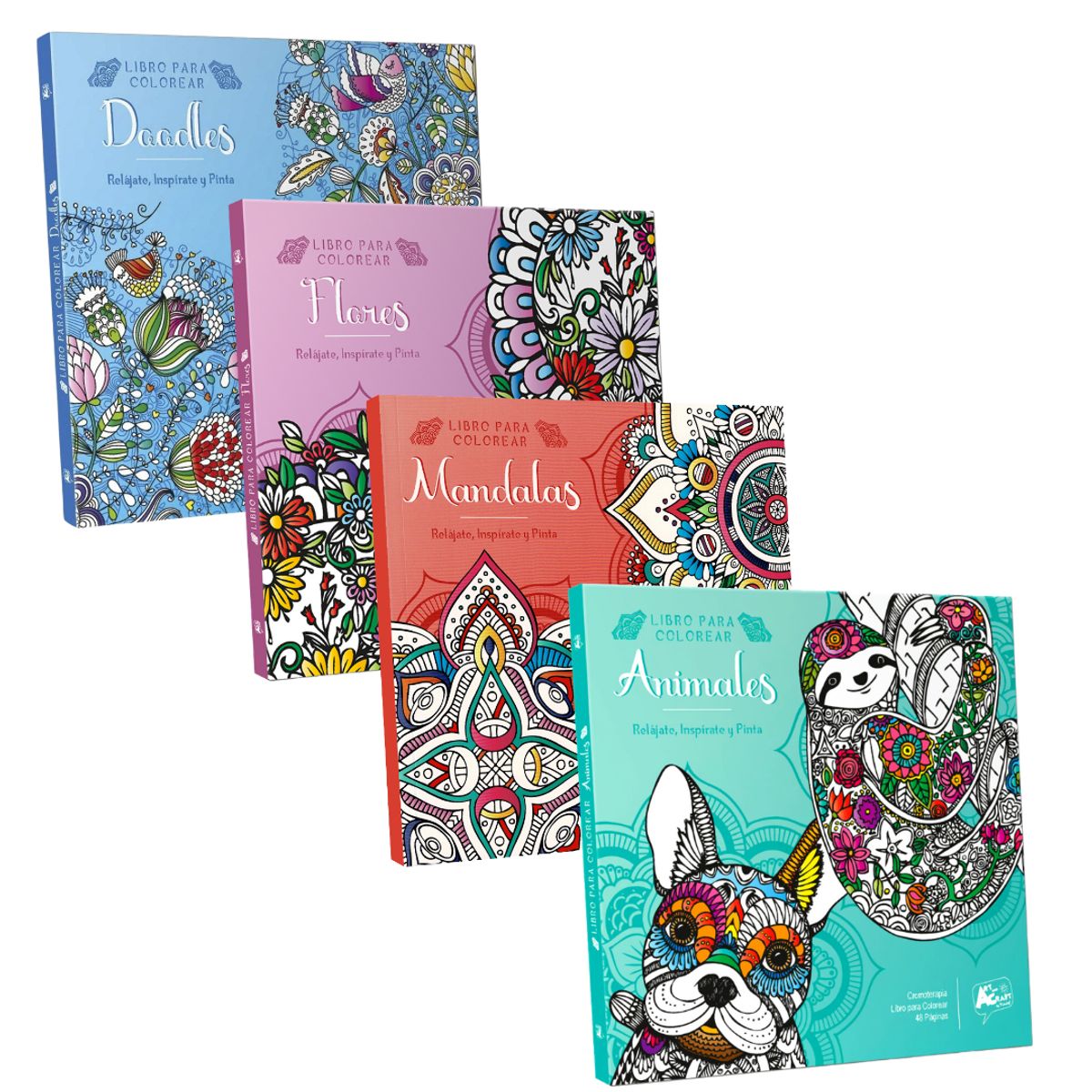 PRONOBEL - Set 4 Libros Mandalas Antiestress Para Colorear