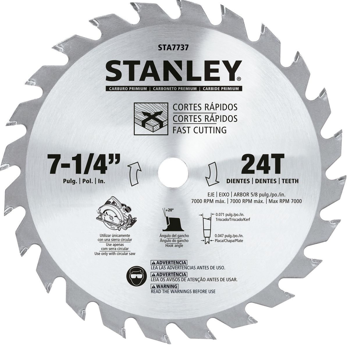STANLEY - Disco de sierra 7-1/4' Stanley STA7737