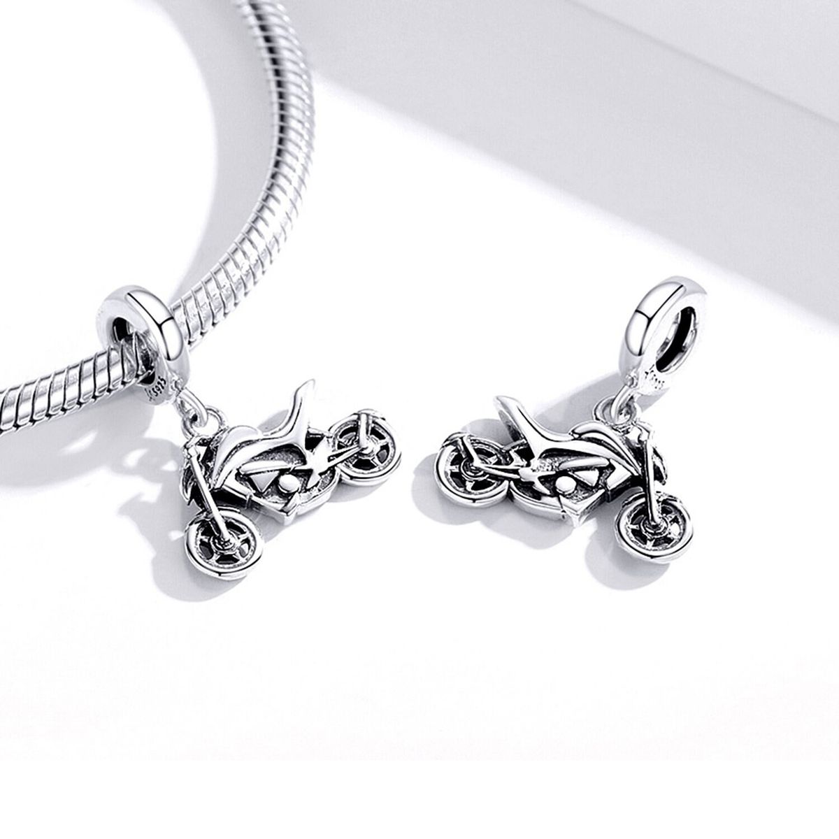 TODOJOYAS - Charm Dije Plata 925 Colgante Moto Naked