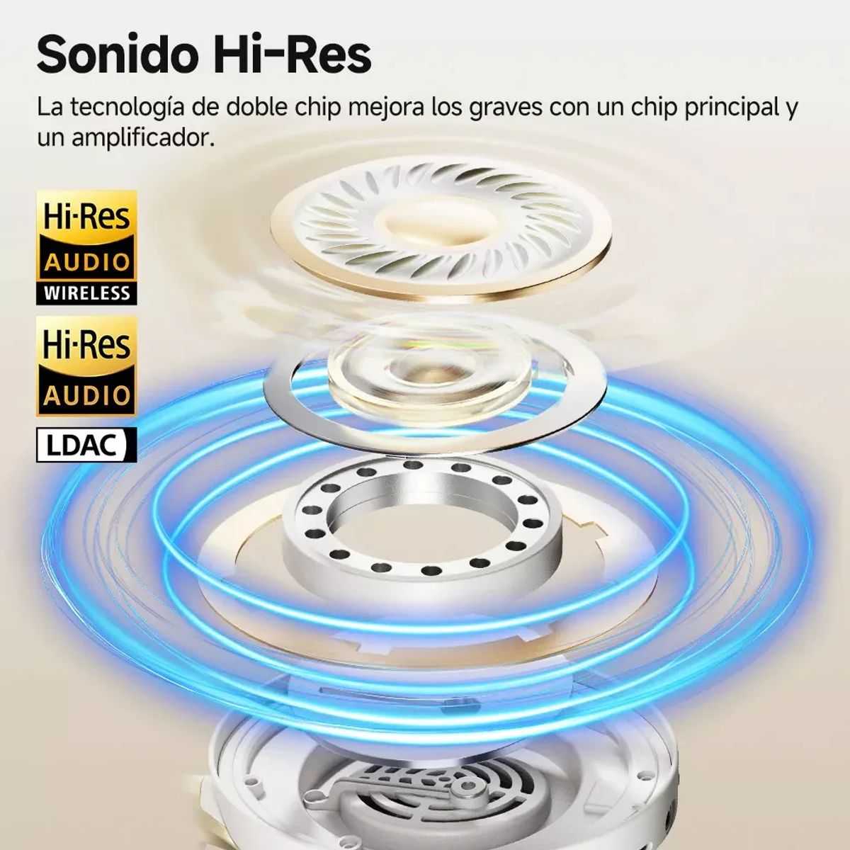 QCY - Qcy H3 Pro Anc Auriculares Bt 5.4 Conexión Dual 50db Hi-res-Blanco