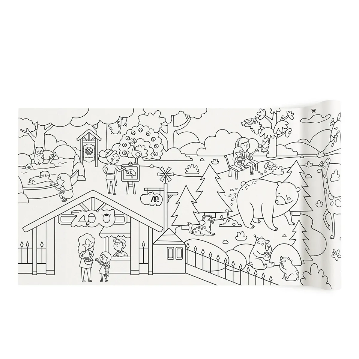 MIDEER - Rollo adhesivo de 4 mt para pintar animales del zoológico