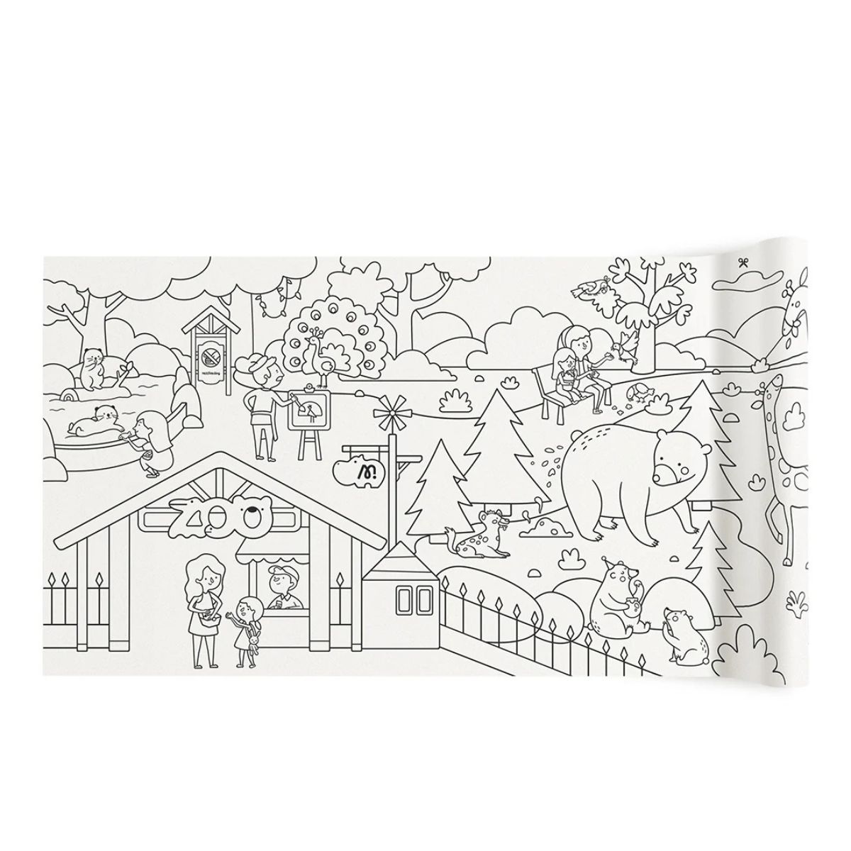 MIDEER - Rollo adhesivo de 4 mt para pintar animales del zoológico