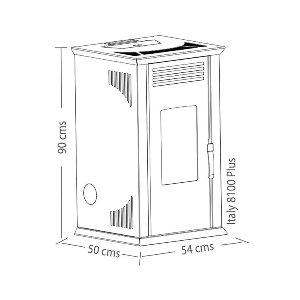 AMESTI - Estufa a Pellet Italy 8100 Roja AMESTI