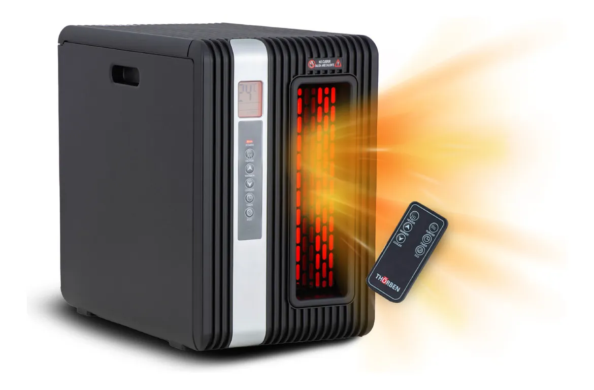 THORBEN Estufa Infrarroja Calefactor Bajo Consumo Mini 1500 45m2 Timer
