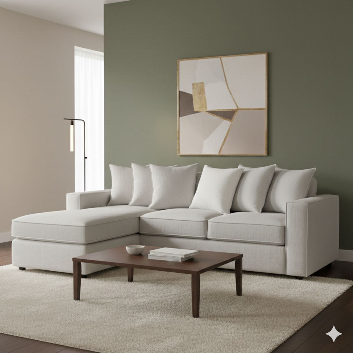 SITIAL HOME - Living 311 Manhattan Gris Claro Seccional + 2 Poltronas resortes