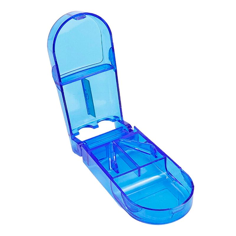 GENERICO - Pastillero Organizador Cortador Dosificador Pastilla Azul