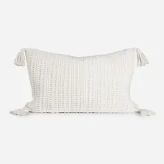 ROSEN - Funda de Cojín Bordado Porto 60 x 40 cm Blanco