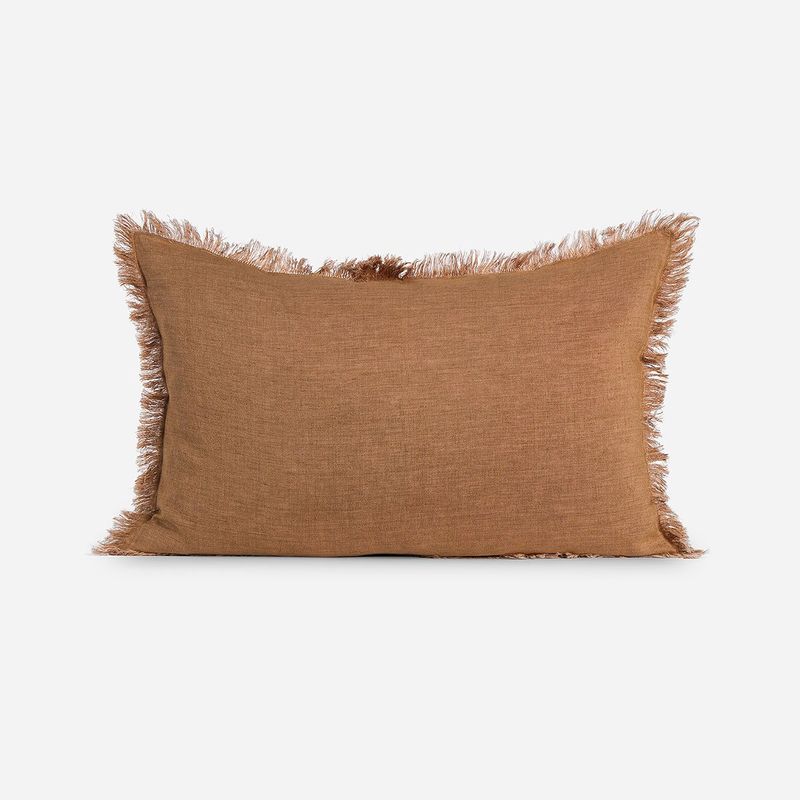 ROSEN - Funda de Cojín Lino Costa 60 x 40 cm Camel