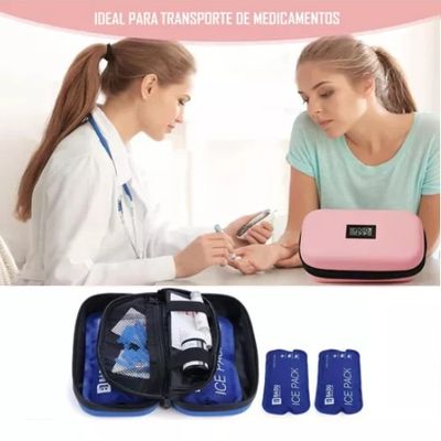 Imagen 2 del producto Bolso Estuche De Viaje Cooler Porta Insulina Diabéticos Oneder Rosado