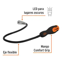 TRUPER - Imán Flexible Recuperador De Pernos Y Piezas Luz Led