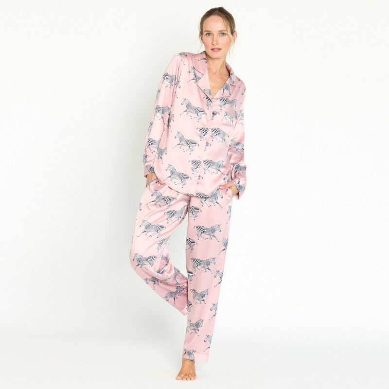 BARBIZON - Pijama de Mujer Sport Manga Larga Rosado Estampado
