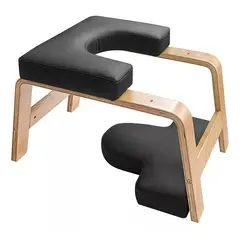 GENERICO - Soporte Cabeza Yoga Silla De Inversión Madera Maciza Negro