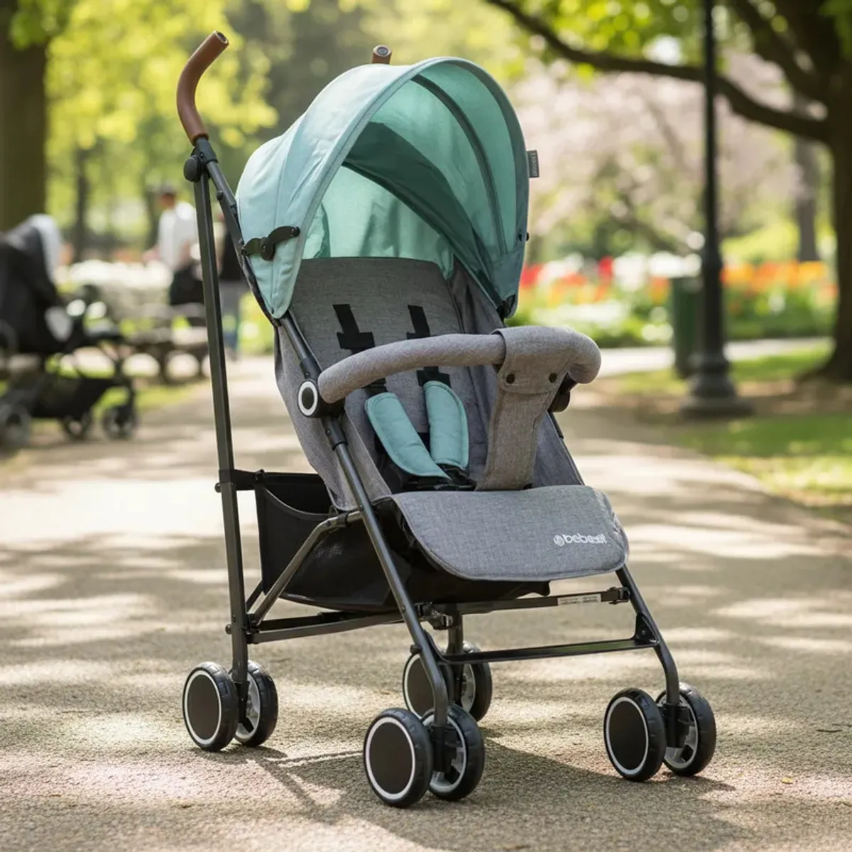 BEBESIT - Coche Paragua Clap Melange Verde