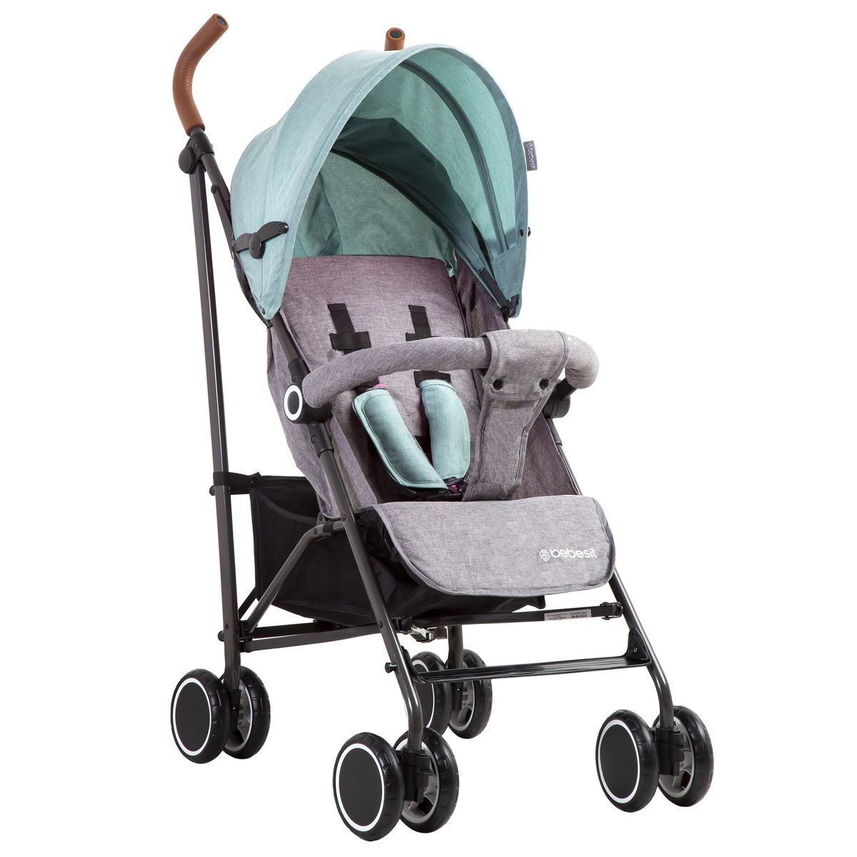 BEBESIT - Coche Paragua Clap Melange Verde