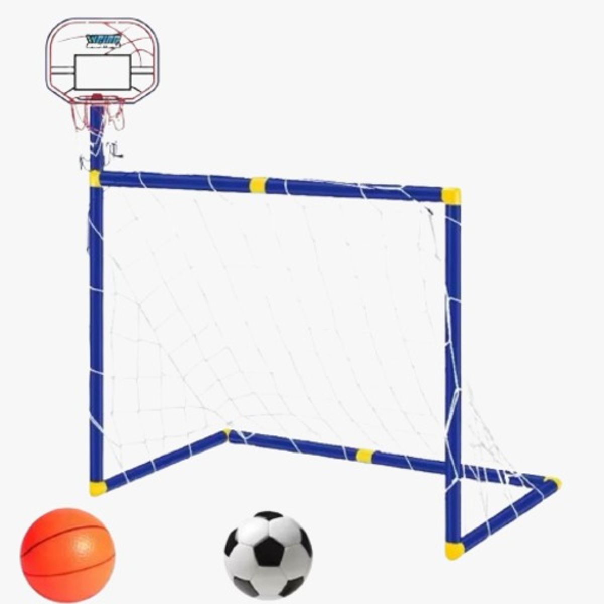 GENERICO - Juego De Fútbol Y Baloncesto Infantil 2x1 Portería Canasta