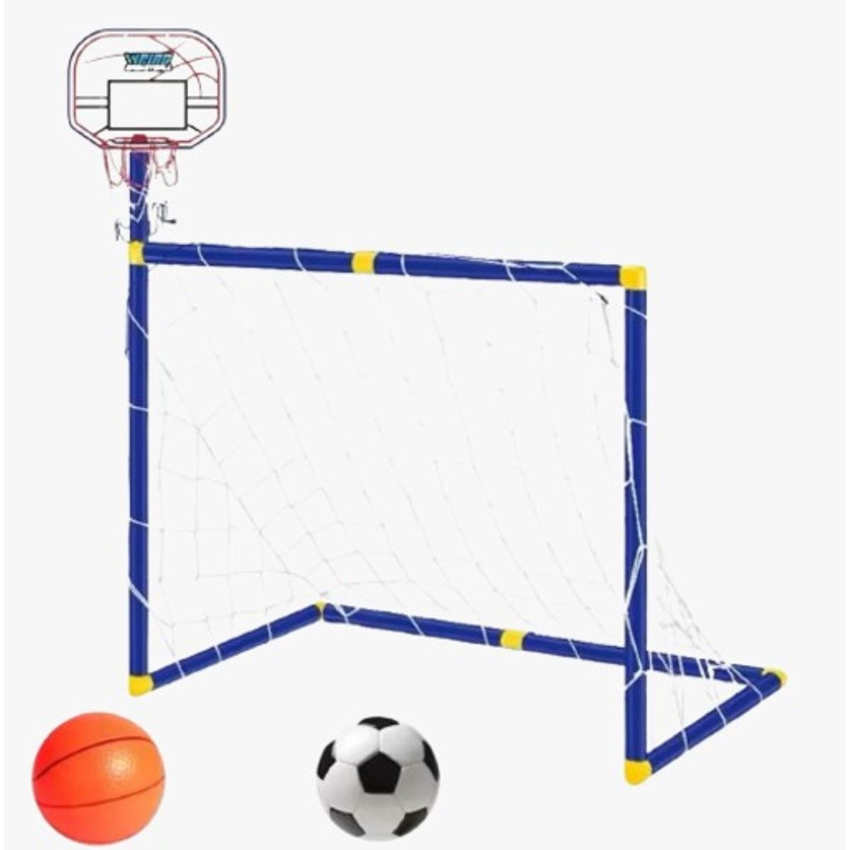 GENERICO - Juego De Fútbol Y Baloncesto Infantil 2x1 Portería Canasta