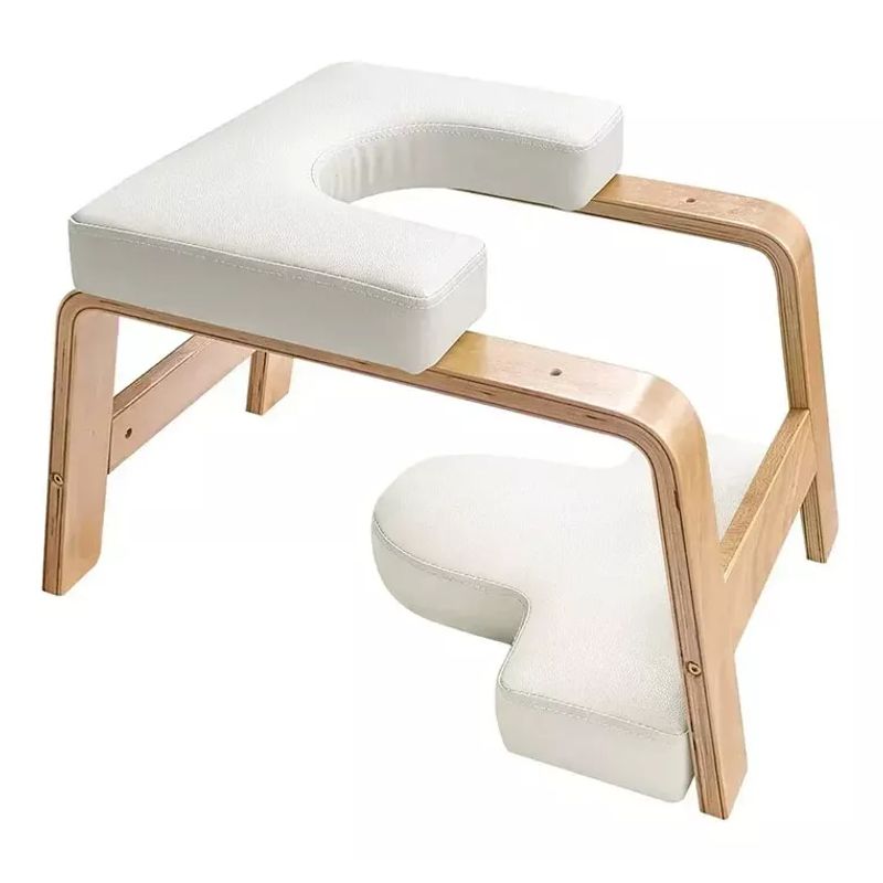 GENERICO - Soporte Cabeza Yoga Silla De Inversión Madera Maciza Blanco