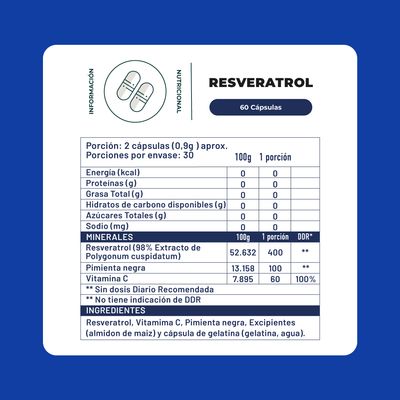 Imagen 2 del producto Resveratrol - 60 Cápsulas - Karun Life