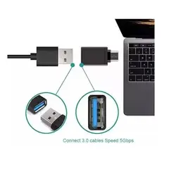 GENERICO - Adaptador USB tipo c macho a usb tipo hembra 3.0