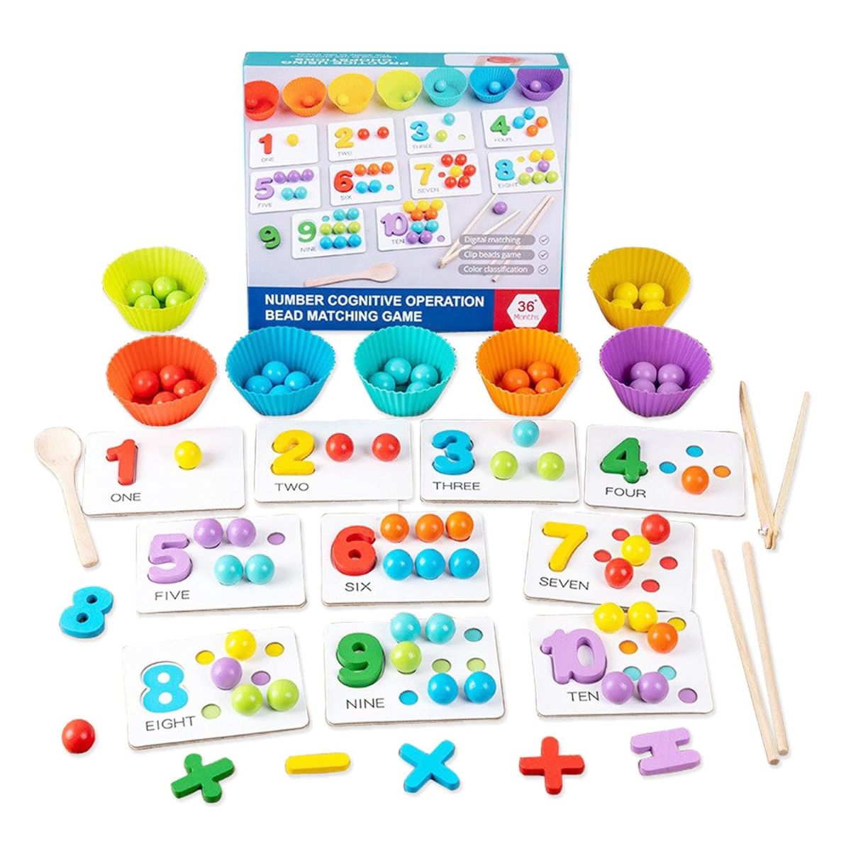 PANGUI TOYS - Juego didáctico de matemáticas concretas y motricidad fina
