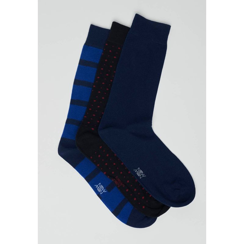NEW MAN - Tripack Calcetín Pluvia Avant-Garde Azul Newman