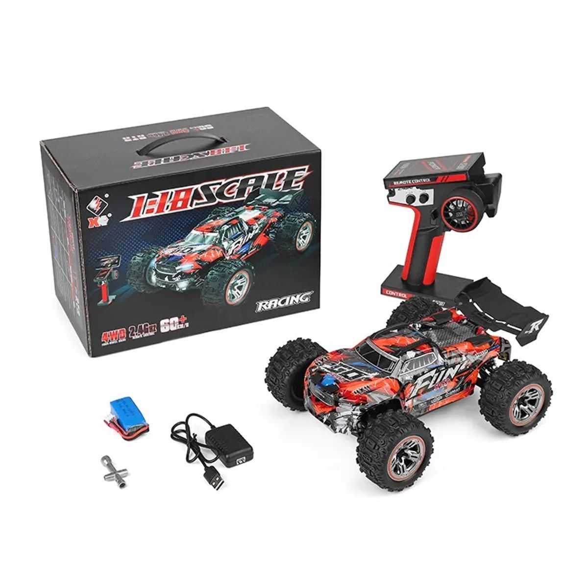 STARTECHOFFICE - Auto RC Monster Truck Profesional 4WD Motor Brushless Velocidad Máxima 60Kmh 24GHz 9min uso