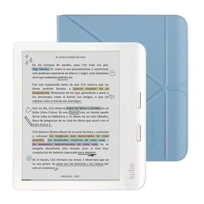 Kobo Lector E Reader Libra Colour Blanco Con Funda