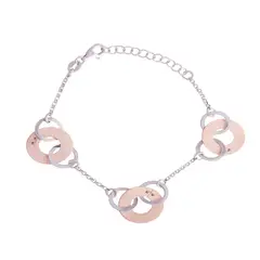 JB JOYAS BARON - Pulsera de Plata Esterlina 925 Bicolor Argollas