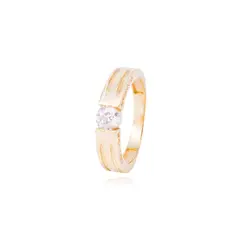 JB JOYAS BARON - Anillo Compromiso de Oro de 18kt Solitario cuadrado