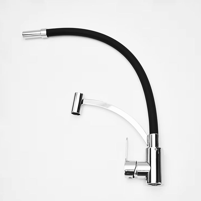 ALPHA - Llave Monomando Lavaplatos Cromada Flexible y Giratoria Deluxe