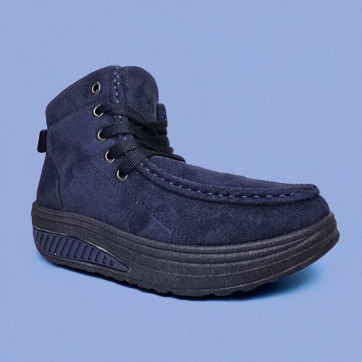 PAND G - Botín Casual Mujer Invierno Gamuza Con Cordon 35 al 40 Azul - 7676