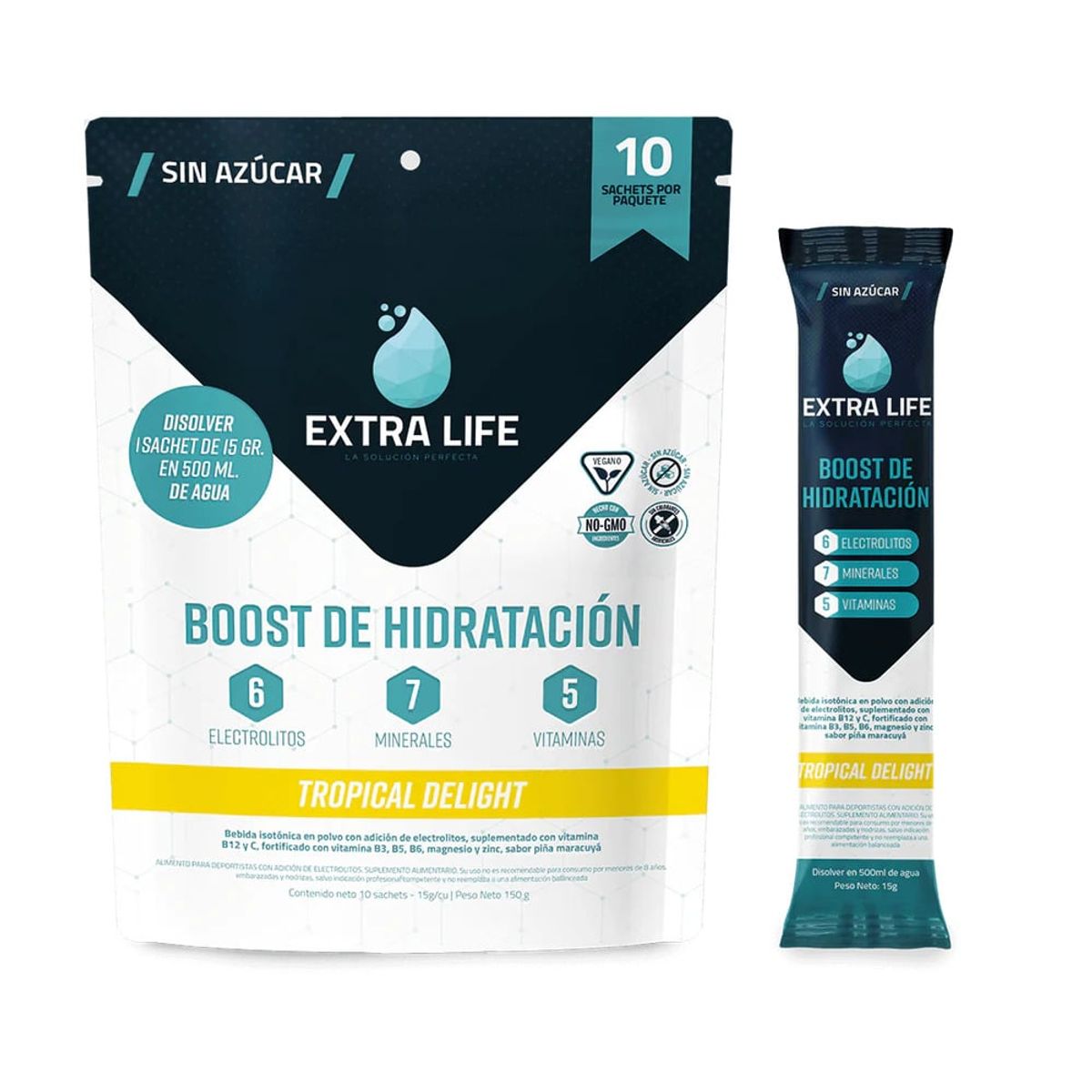 EXTRA LIFE - Boost de Hidratación Extra Life Tropical Delight 10u