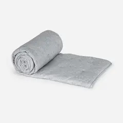 ROSEN - Piecera Froens Lino - Algodón Rayas Grafito 110x230 cm Gris