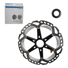 SHIMANO - Disco Freno Rotor 203mm Mt800 Deore Grx Ultegra Center Lock Plateado/negro