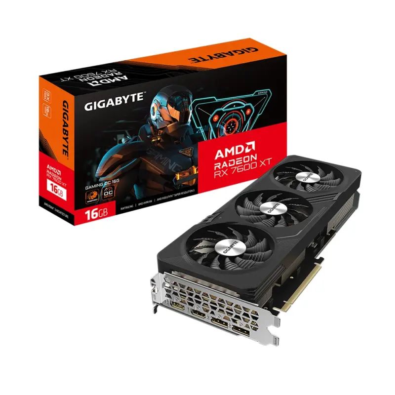 GIGABYTE - Tarjeta de Video Gigabyte Radeon RX 7600 Gaming OC 16G GDDR6, PciE-4.0