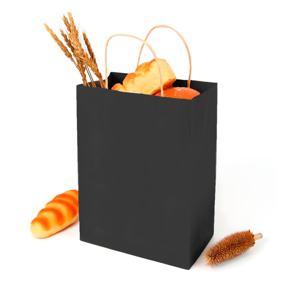 GENERICO - Bolsa Papel Kraft Ecológica Negro 21X14X27 CM Pack X100