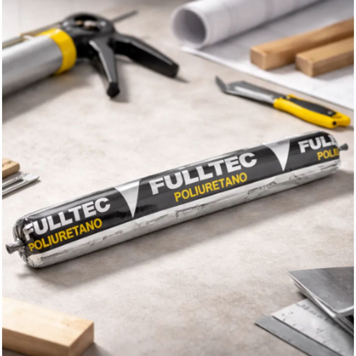 FULLTEC - Sellador de Poliuretano Gris 600 Ml. Fulltec
