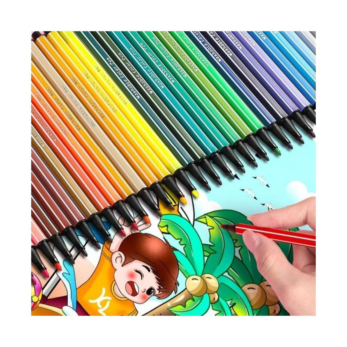 GENERICO - Pack 12 Lapices Boligrafos De Colores Azul Astronauta