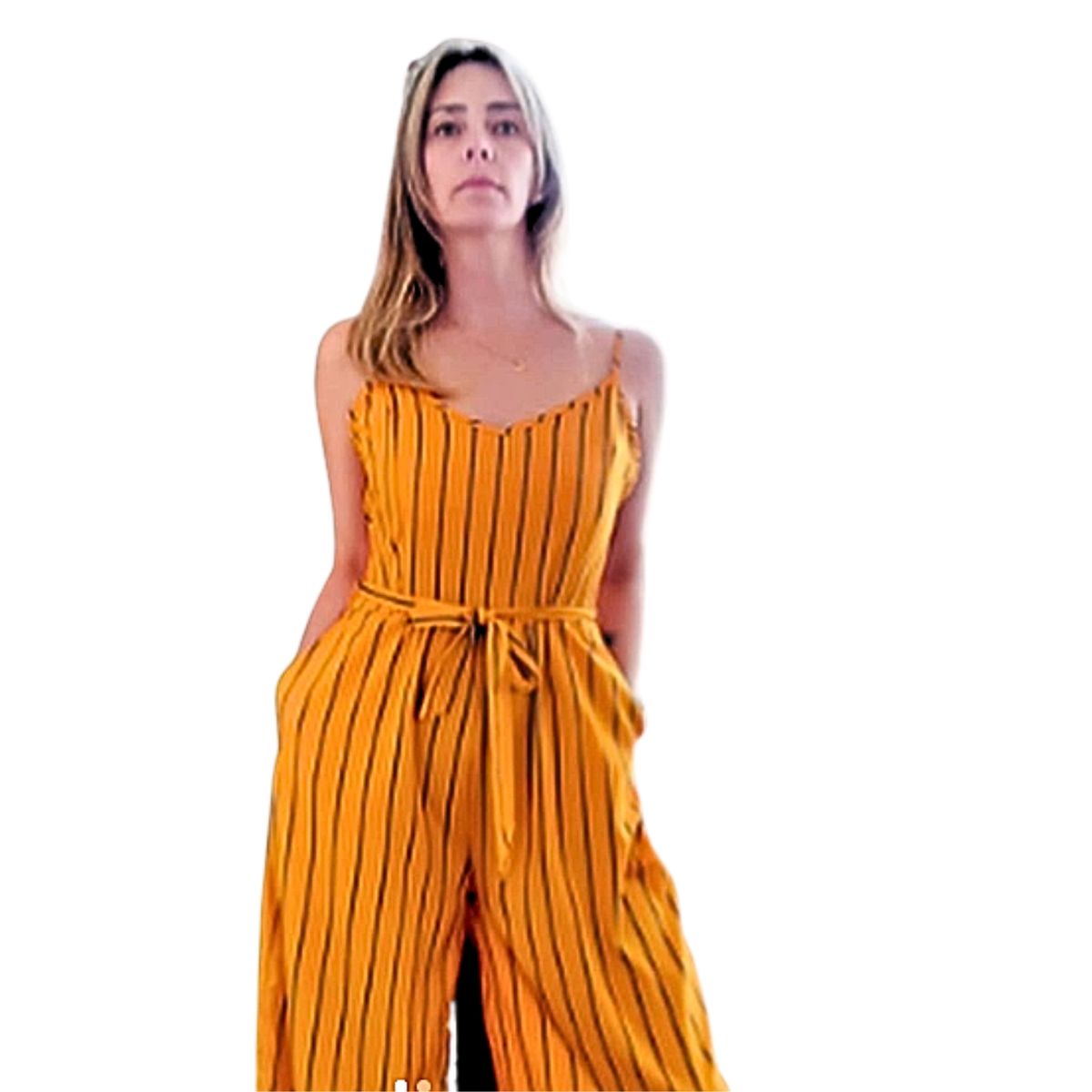 LIKE SHOP - Enterito Mujer Largo Recto Liviano Lineas Primavera Verano 3235