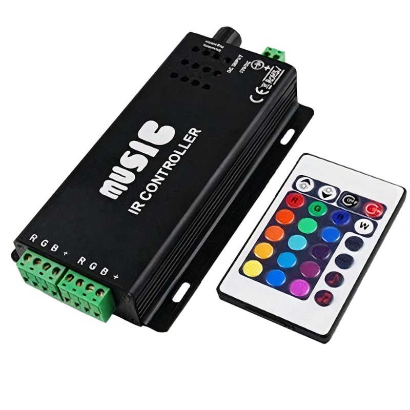 GENERICO - Control Remoto RF RGB CSensor Musical Aluminio Negro 12-24V