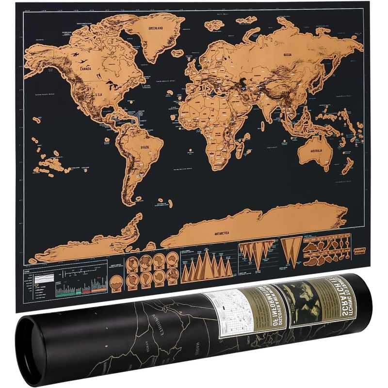 GENERICO - Mapa Para Raspar Scratch Map Deluxe Edition 82x59cm Raspable