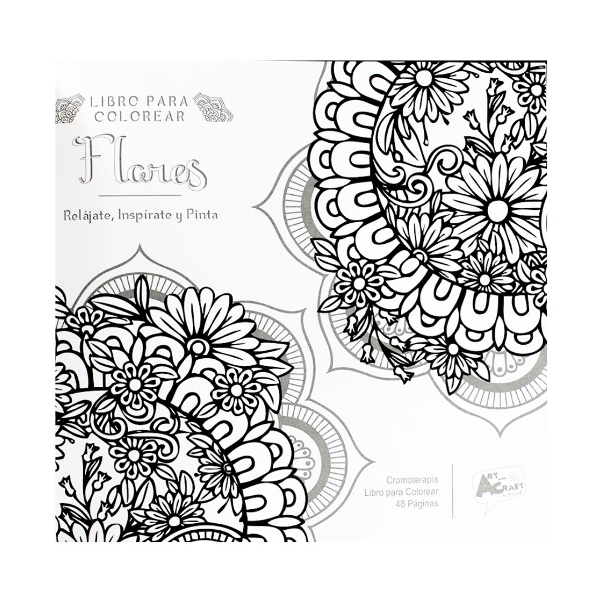 PRONOBEL - Libro Mandala Flores + 12 Plumones Doble Punta Fina/gruesa