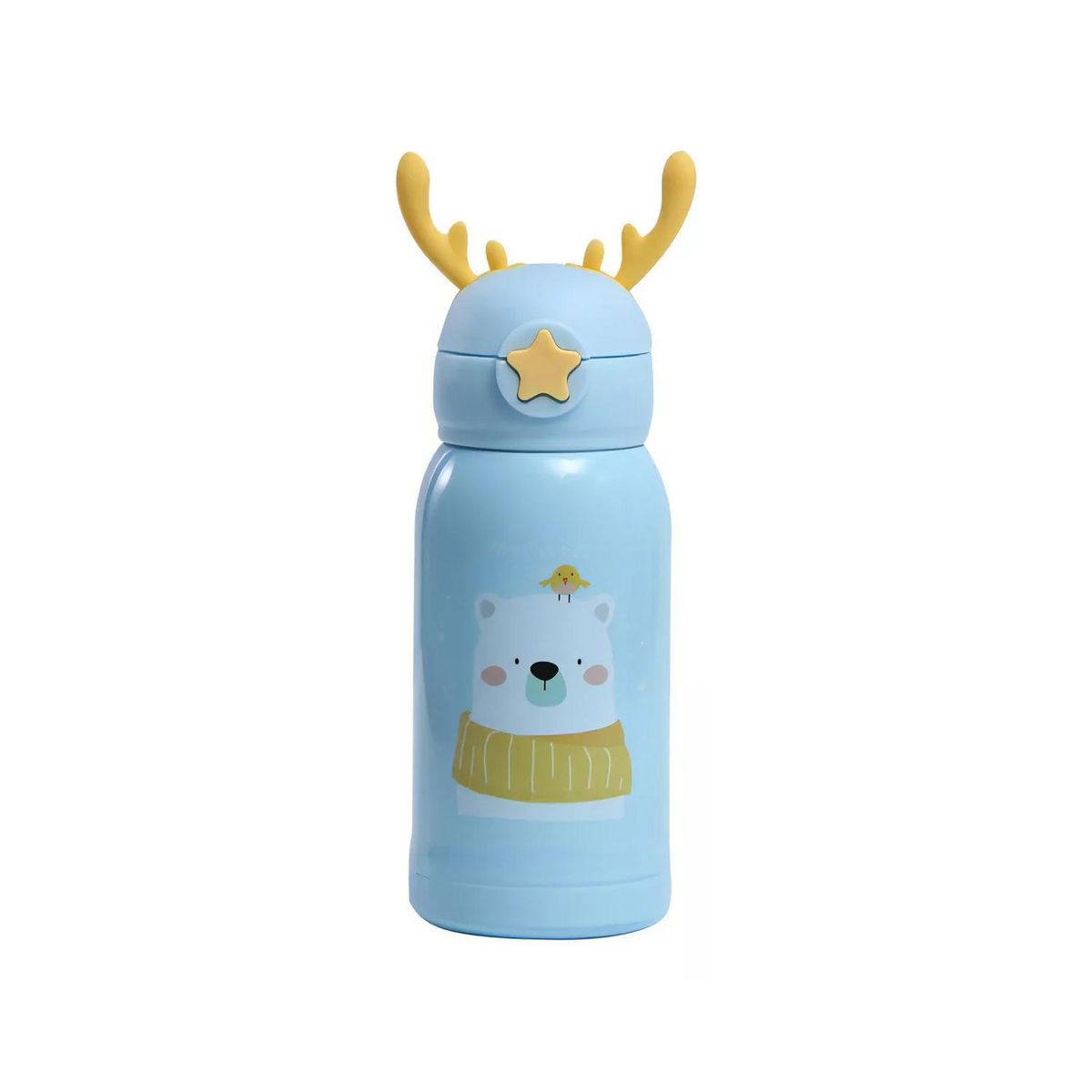 GENERICO - Botella De Agua Portatil 500ml Oso Kawaii Celeste Infantil