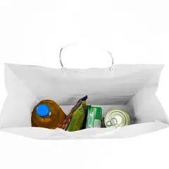 GENERICO - Bolsa Papel Kraft Ecológica Blanco 28X15X28 CM Pack X30