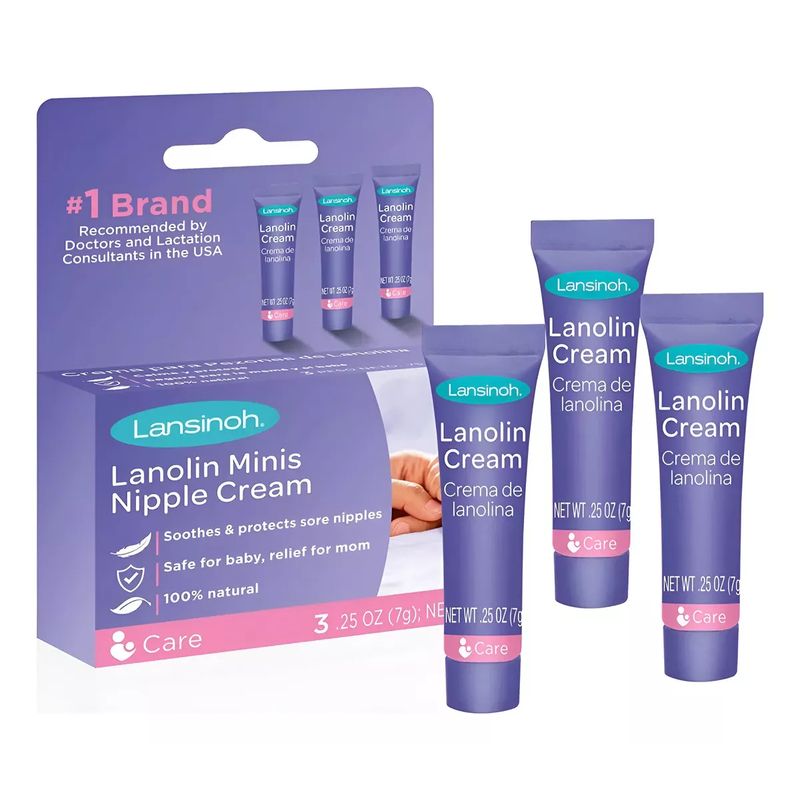 LANSINOH - Pack 3 Cremas Para Pezones Y Piel Lanolina 7grs Lansinoh