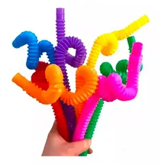 GENERICO - 12 Pop It Tube - Pop It Tubo 12 Piezas Colores Surtidos