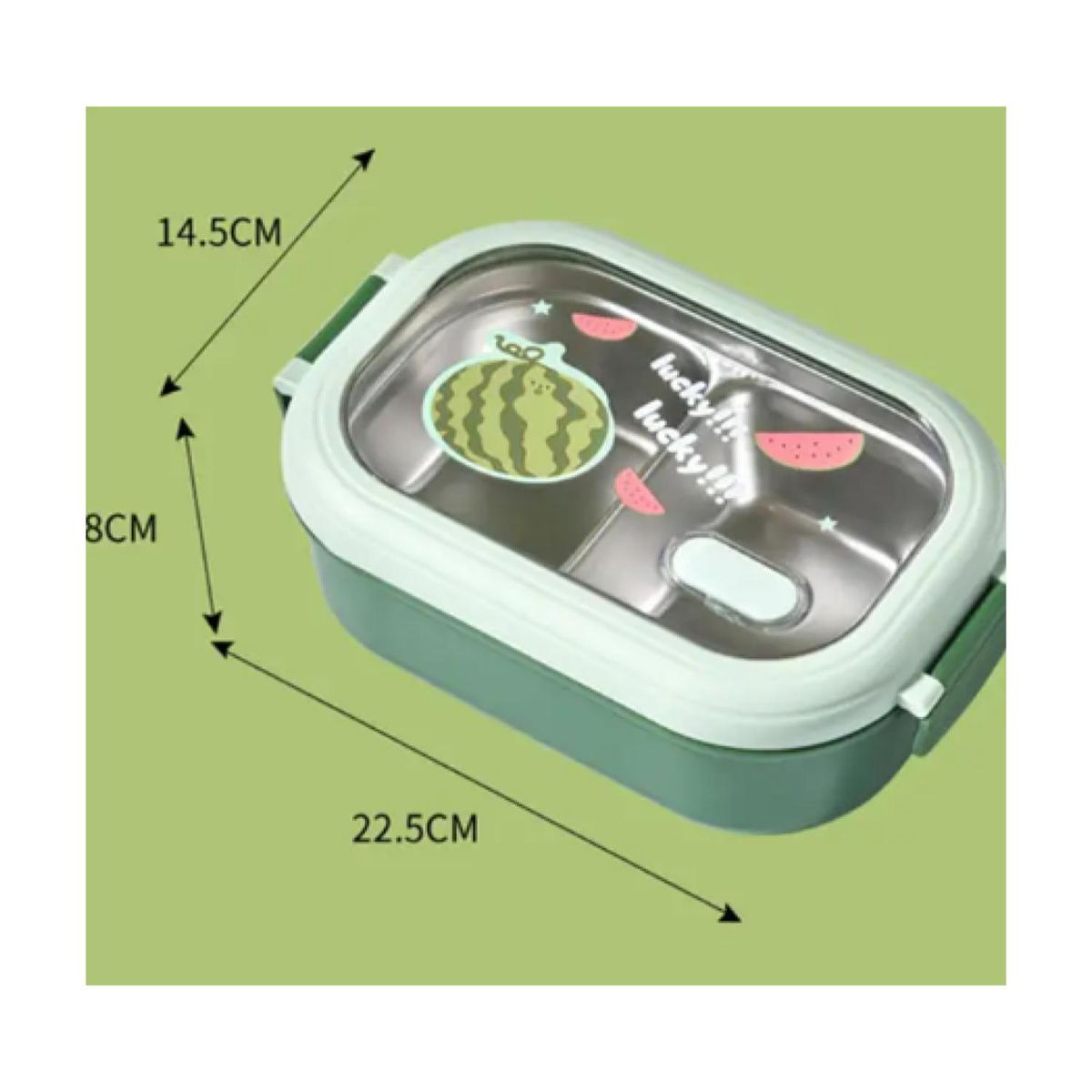 GENERICO - Lonchera Fiambrera Taper 22x14x8cm Fruta Verde Kawaii
