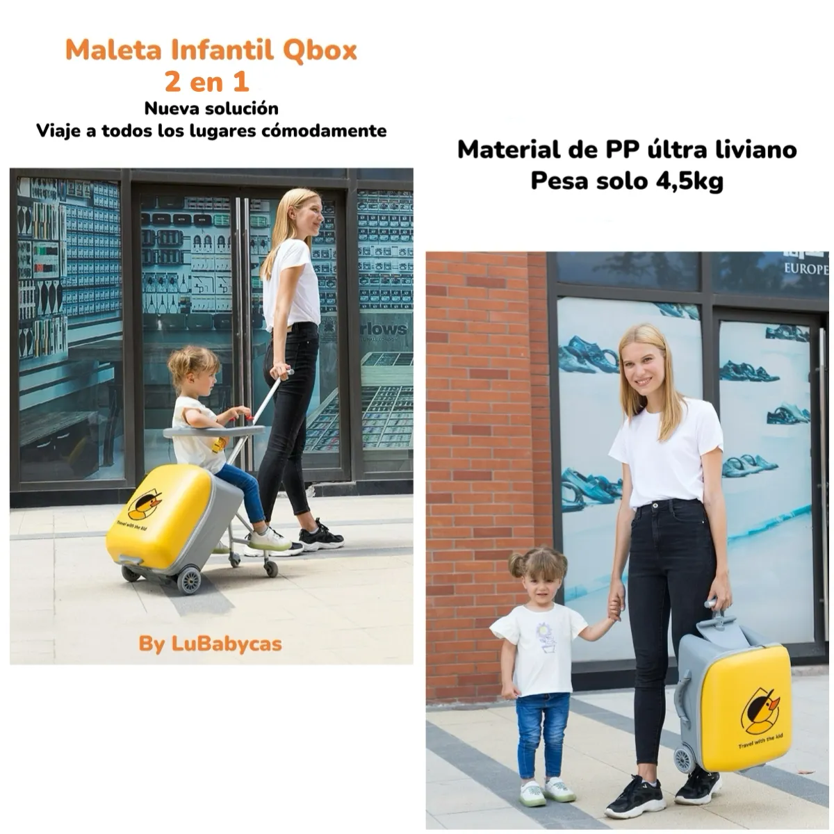 LUBABYCAS - Maleta De Viaje Infantil Convertible 2 En 1 By LuBabycas